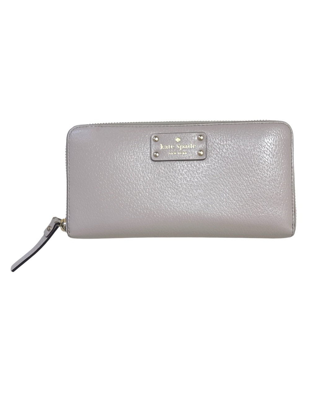 kate spade Light Taupe Leather Zip Wallet